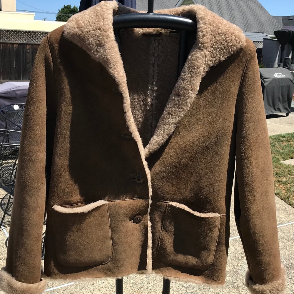 Territory Ahead, Leather Sherpa Brown Coat Medium